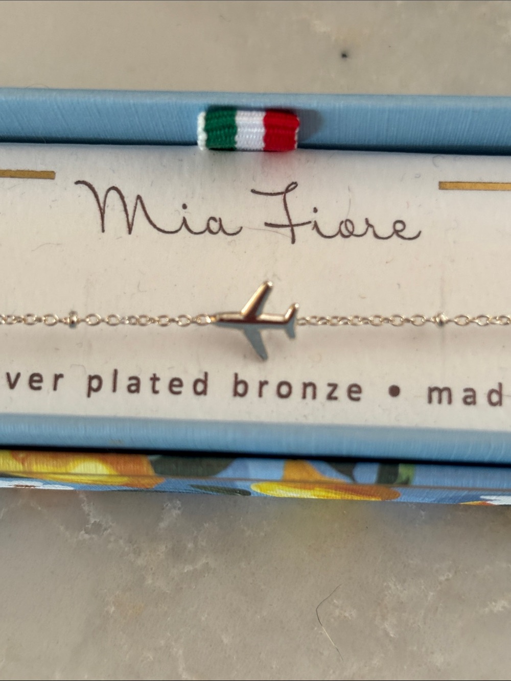 NIB Mia Fiore Silver Airplane Bracelet/anklet